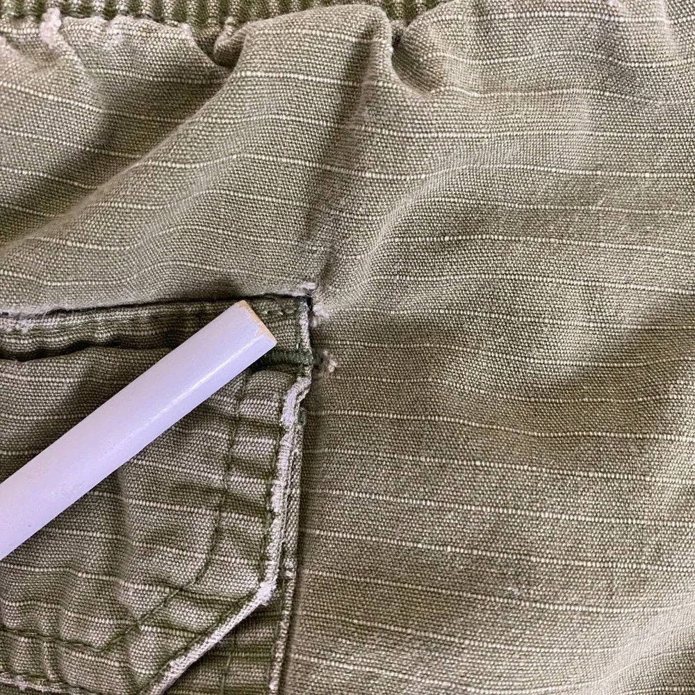 Big Dogs Cargo Shorts Mens 5X Olive Green Cotton Ripstop Elastic Waist *Wear*